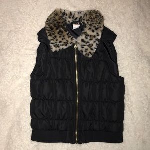 Circo Puffer Faux Fur Collar L